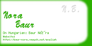 nora baur business card